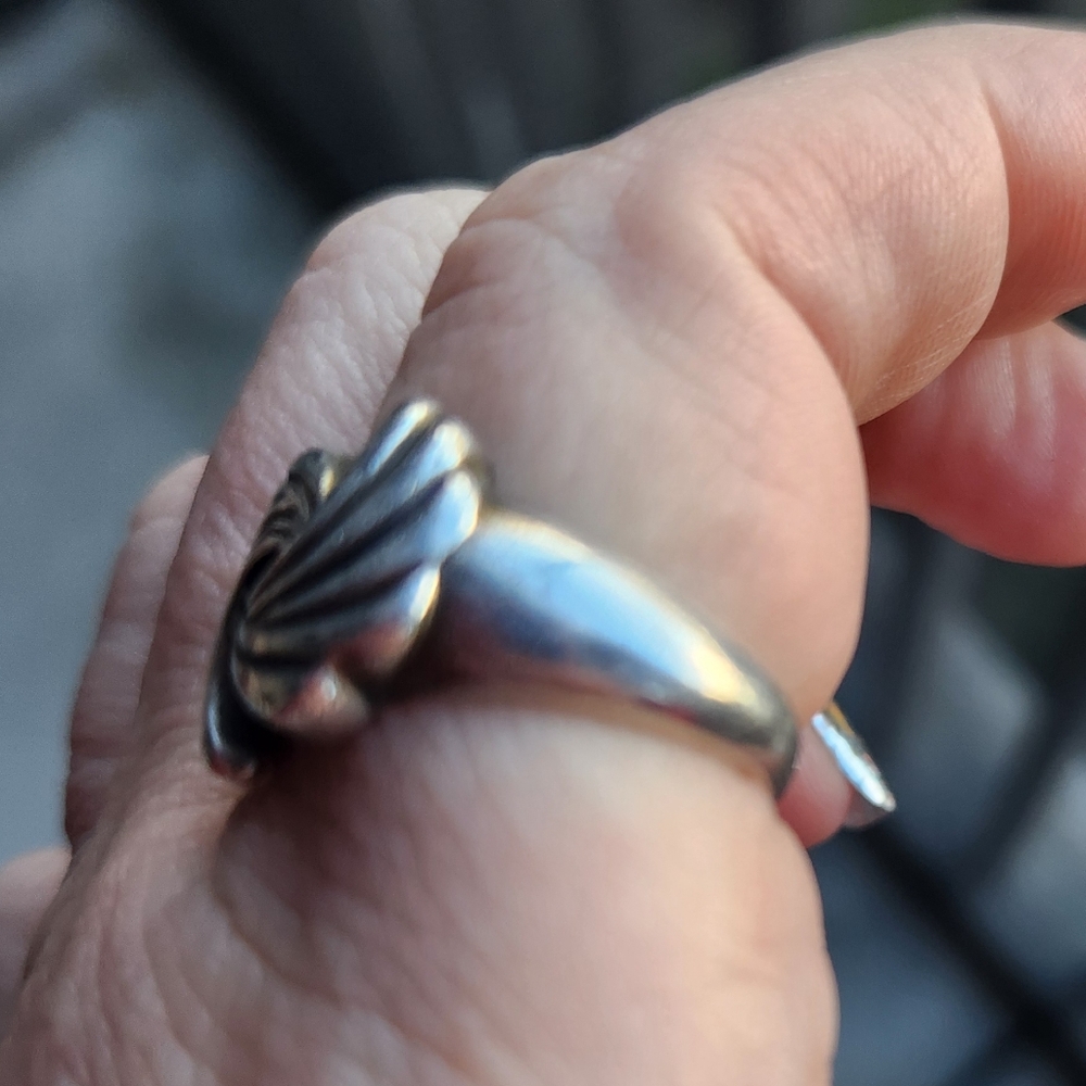 Handmade Sterling Silver 925 Swirl Whirlwind Fireworks Ring Sz 9.5 - Picture 3 of 8